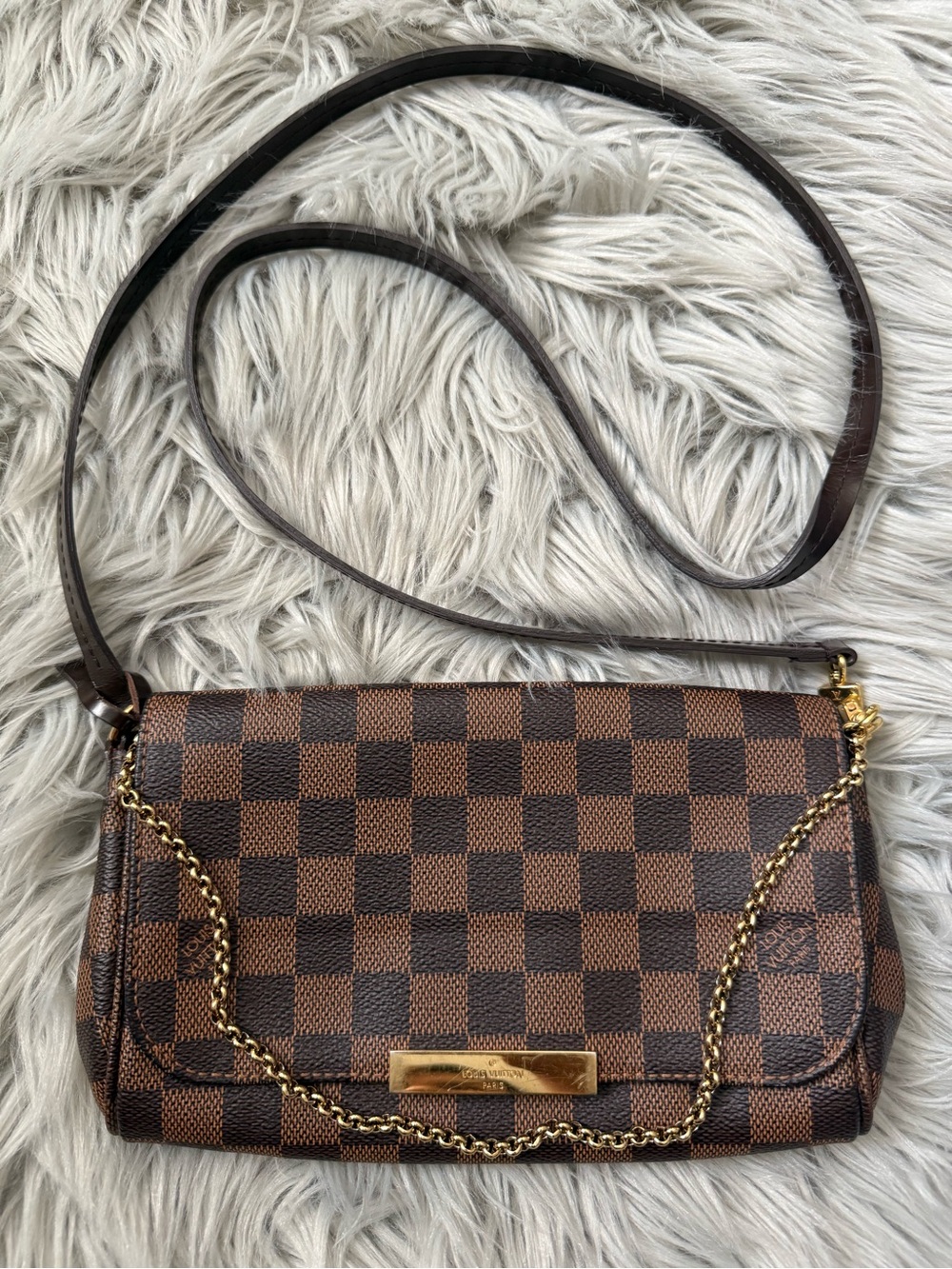 LOUIS VUITTON Favorite PM Damier Ebene Crossbody Bag
